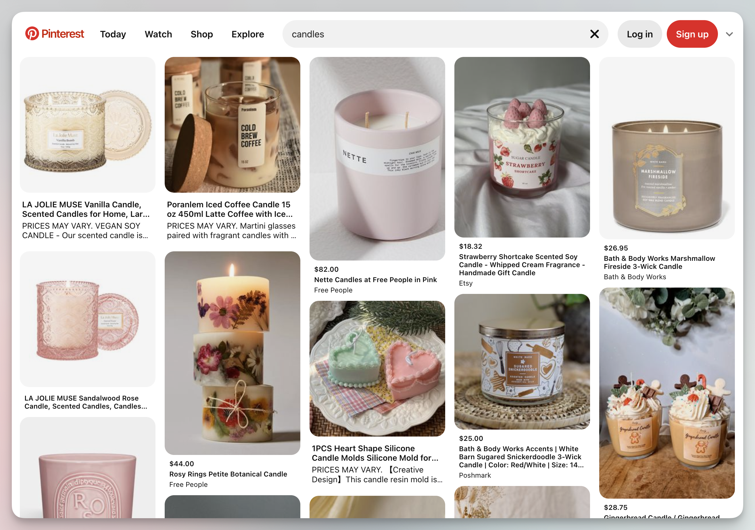 Pinterest pins for candles